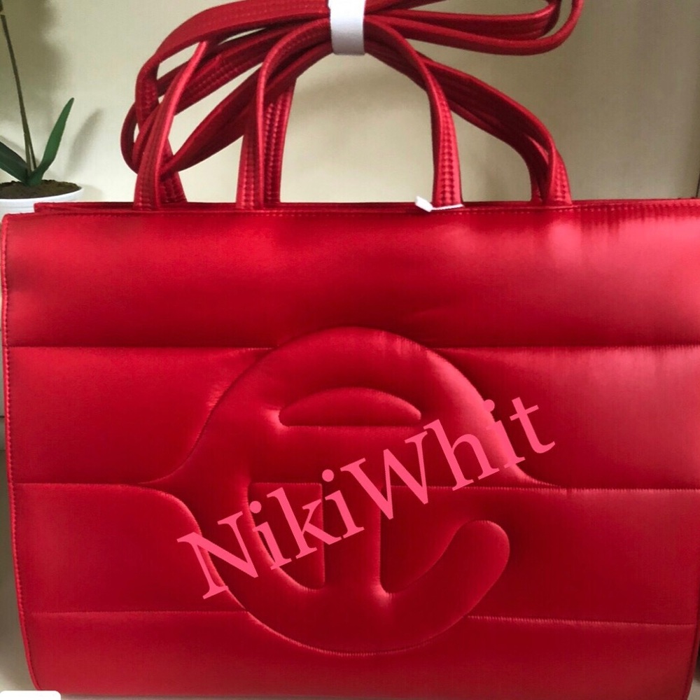 Authentic Large Puffy Red Telfar Tote Bag with tags